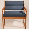 Wooden Mallet Bariatric Sled Base Chair - Light Oak/Blue Fabric DWBA1-1LOPB